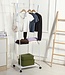 Clothes Rack with Shelves – Rolling – White