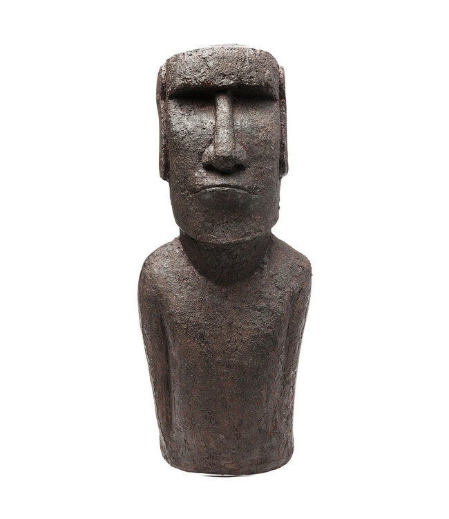 Moai Paaseiland Beeld - 34x26x80cm - Grijs