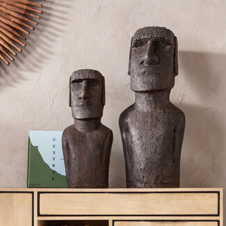 Atmosphera Moai Paaseiland Beeld - 34x26x80cm - Grijs