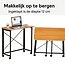 Wandtafel – Inklapbaar Tafelblad – Zwart Frame – Met Wieltjes