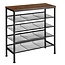 Ceruzo Shoe Rack - Wood & Metal - 4 Levels - Adjustable Legs