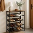 Shoe Rack – Wood & Metal – 4 Tiers – Adjustable Feet