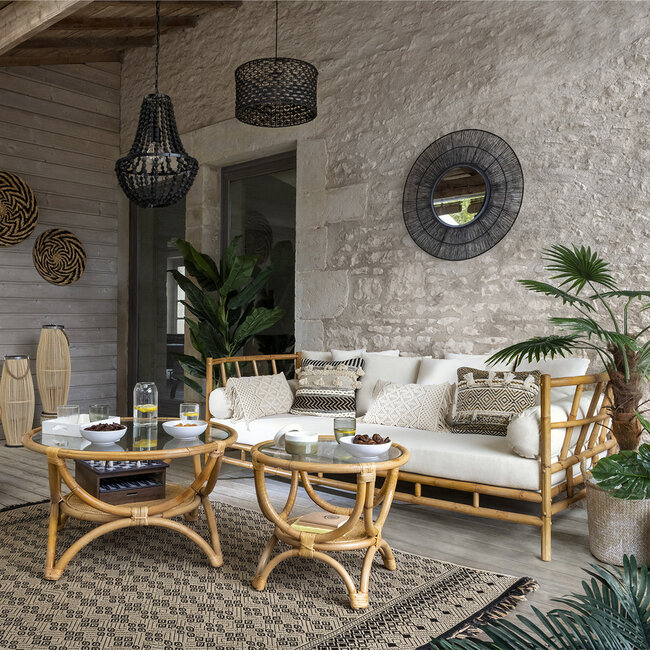 Rattan Side Table - Farah - D90 cm