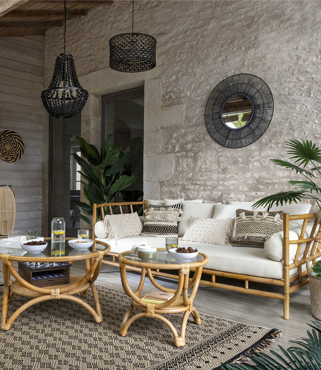 Rattan Side Table - Farah - D90 cm