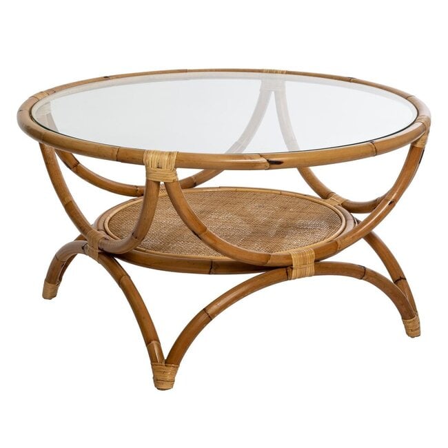 Atmosphera Rattan Side Table - Farah - D90 cm