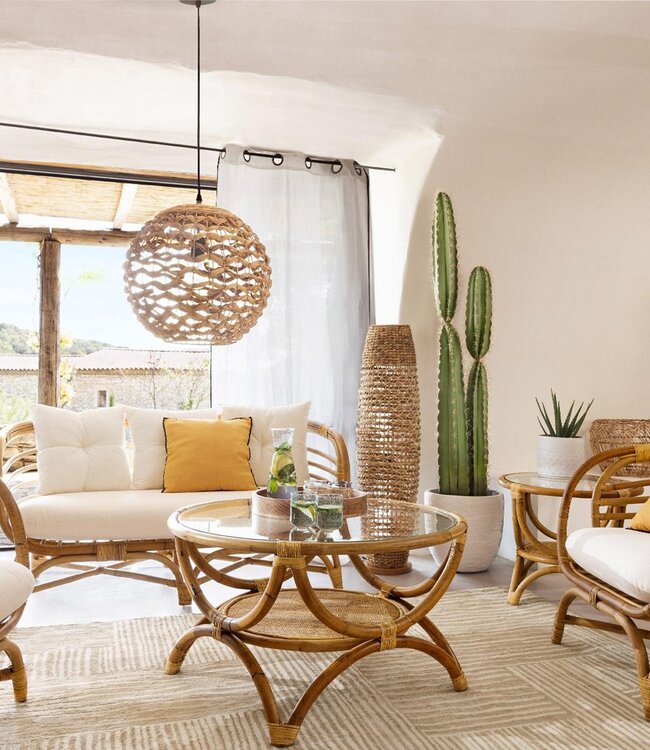 Rattan Side Table - Farah - D90 cm