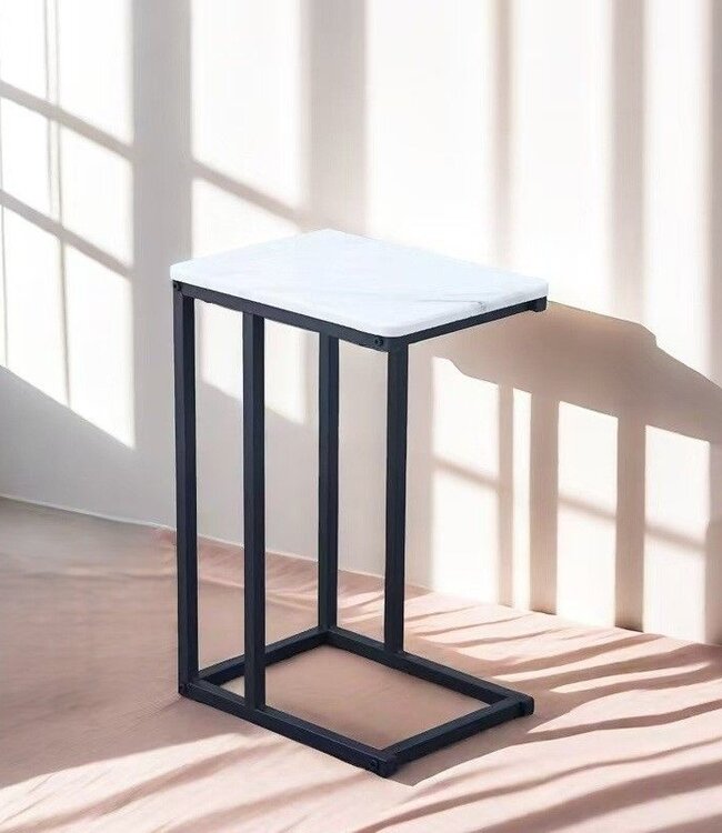 Side Table - Couch Table - White Marble Look