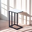 Ceruzo Side table - Bench table - Metal and MDF - White Marbled