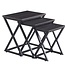 Bijzettafels Paris – Set van 3 – Zwart – X-frame Design