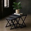 Bijzettafels Paris – Set van 3 – Zwart – X-frame Design
