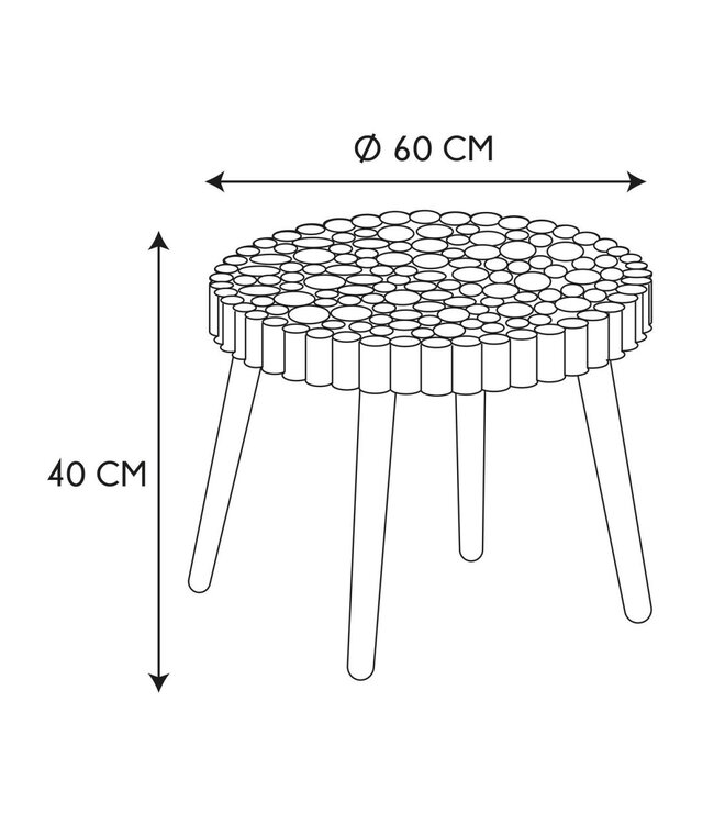 Log Coffee Table D60 Beige – Round