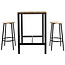Table with 4 Stools – Industrial Loka Set with Iron Frame