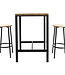 Tafel met 4 Krukjes – Industrieel Loka Set met IJzeren Frame