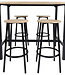Tafel met 4 Krukjes – Industrieel Loka Set met IJzeren Frame