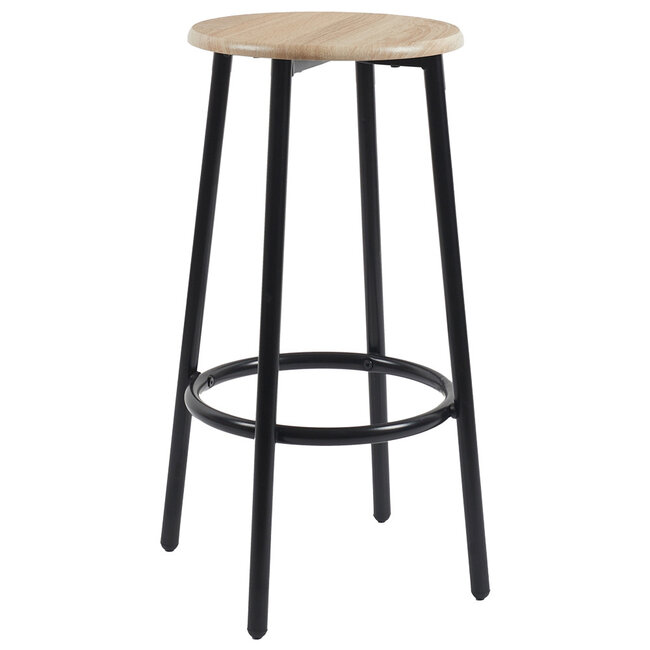 Tafel met 4 Krukjes – Industrieel Loka Set met IJzeren Frame