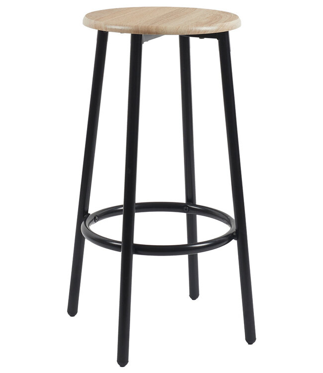 Table with 4 Stools – Industrial Loka Set with Iron Frame