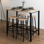 Table with 4 Stools – Industrial Loka Set with Iron Frame