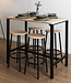 Tafel met 4 Krukjes – Industrieel Loka Set met IJzeren Frame