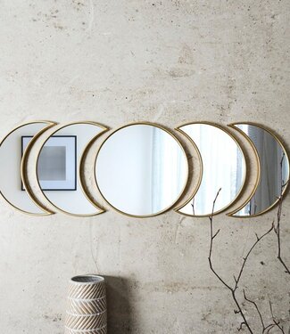 Set of 5 Moon Deco Mirrors – Gold Finish