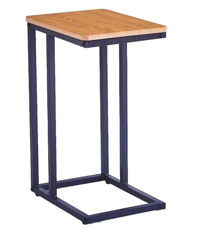 Natural Side Table – Metal & MDF – Stylish and Compact