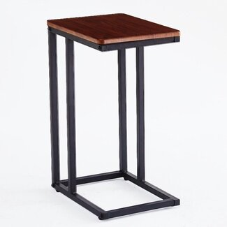Ceruzo Stylish Brown Side Table – Metal & MDF