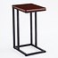 Stylish Brown Side Table – Metal & MDF