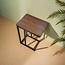 Stylish Brown Side Table – Metal & MDF