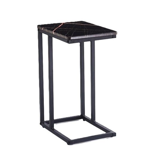 Ceruzo Stylish Side Table Black-Pink Marble