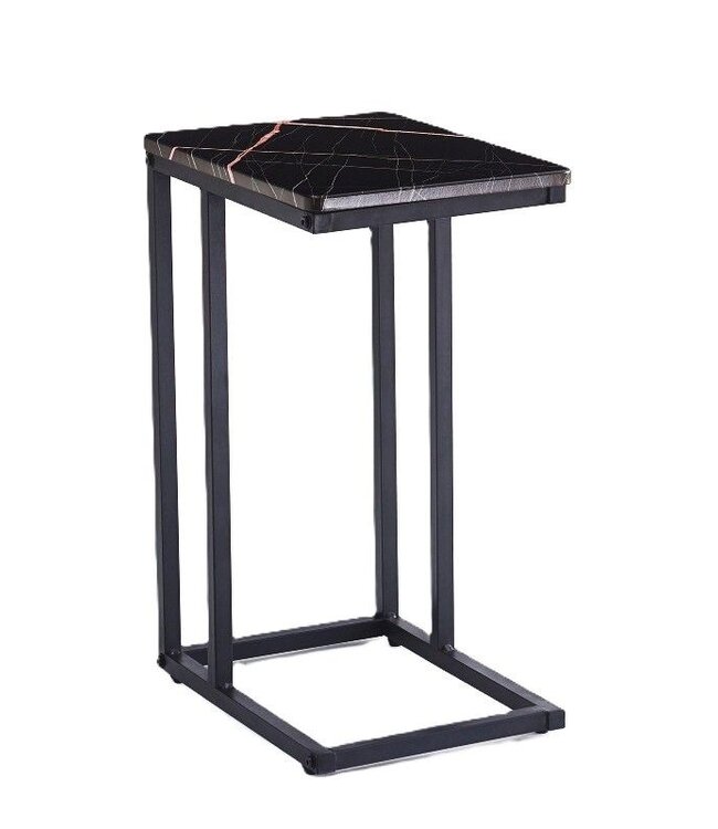 Stijlvol Bijzettafeltje Zwart-Pink Marble