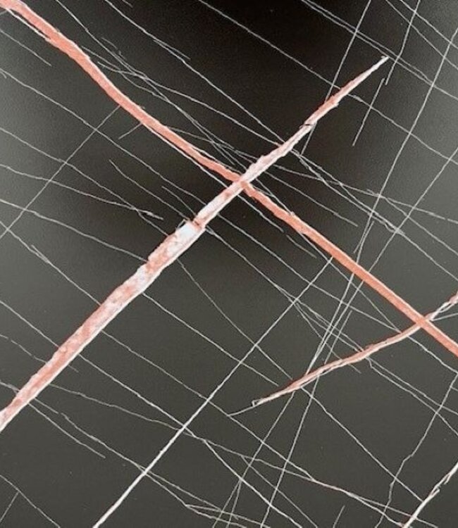 Stijlvol Bijzettafeltje Zwart-Pink Marble