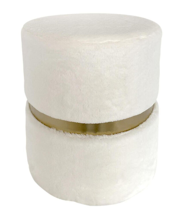 White Faux Fur Pouf
