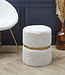 Witte Imitatiebont Poef – AUREA