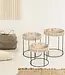 Set of 3 Round Side Tables – Blue Lagoon