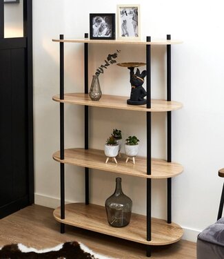 Cobe 4-Shelf Display Rack – Black Frame – 113 cm