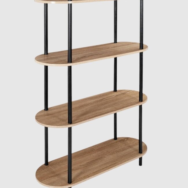 Cobe 4-Shelf Display Rack – Black Frame – 113 cm