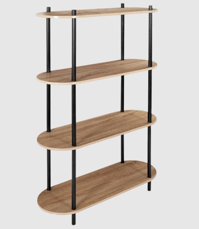 Cobe 4-Shelf Display Rack – Black Frame – 113 cm