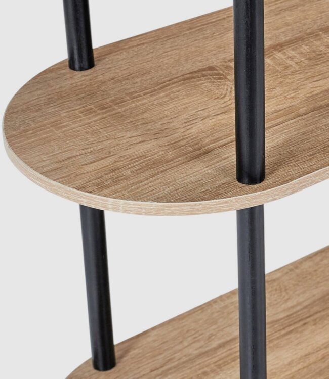 Cobe Stellingkast met 4 Planken – Zwart Frame – 113 cm