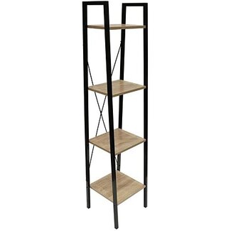 Standing Shelf – 4 Tiers – Wood & Metal – Black