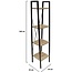 Standing Shelf – 4 Tiers – Wood & Metal – Black