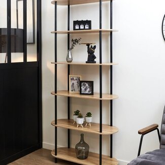 Cobe Shelving Unit – 6 Tiers – Pine Wood & MDF – 181 cm