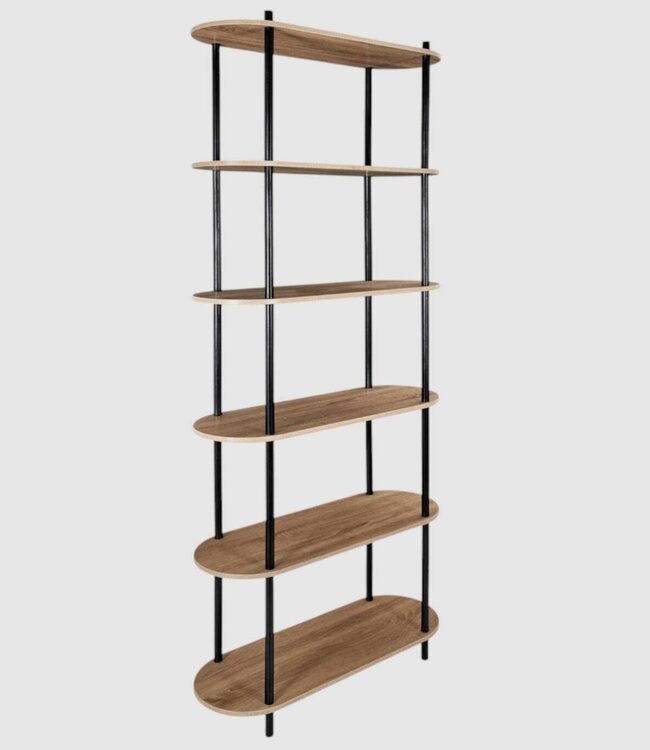 Cobe Shelving Unit – 6 Tiers – Pine Wood & MDF – 181 cm