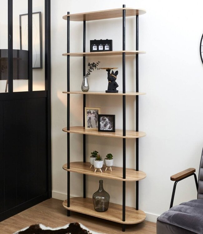 Cobe Shelving Unit – 6 Tiers – Pine Wood & MDF – 181 cm