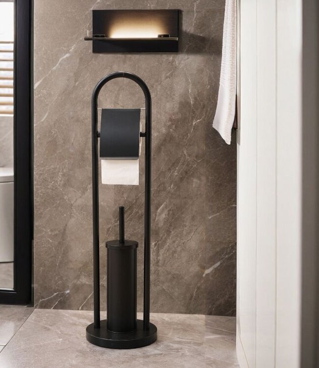 Freestanding Black Stainless Steel Toilet Butler