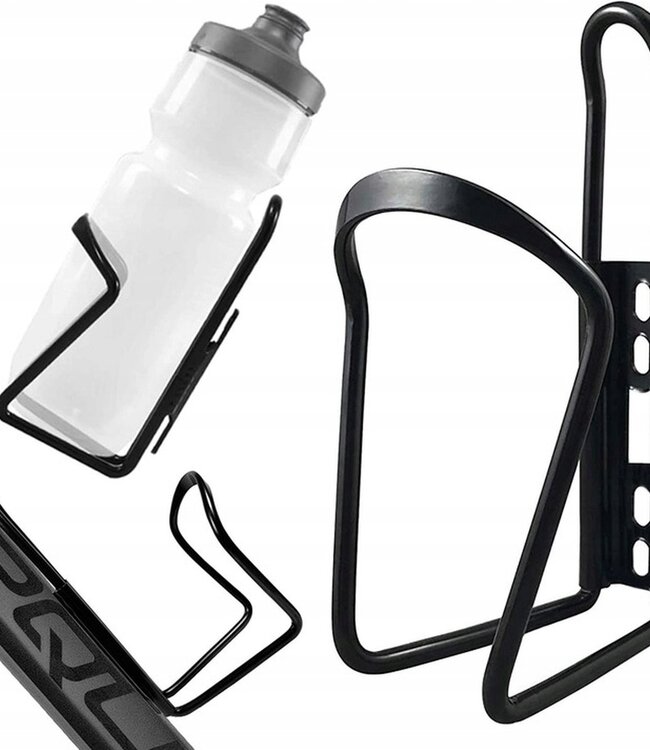 2x Aluminum Bottle Cage – Black & Silver – 1.5L