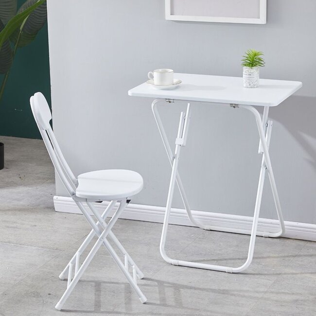 Ceruzo Folding Table with Chair - White