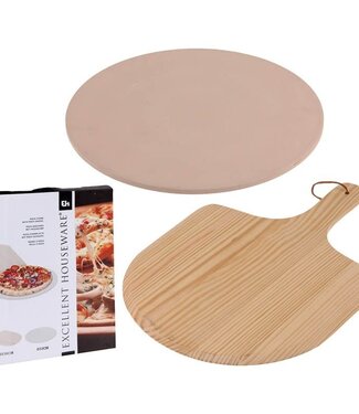 Excellent Houseware Pizza-baksteen met pizza-schep