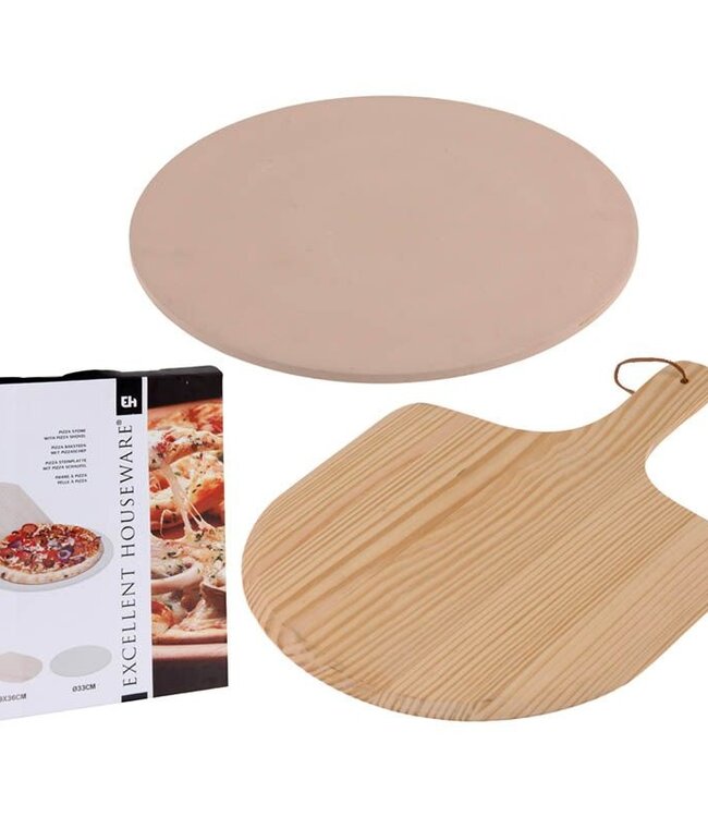 Pizza-baksteen met pizza-schep