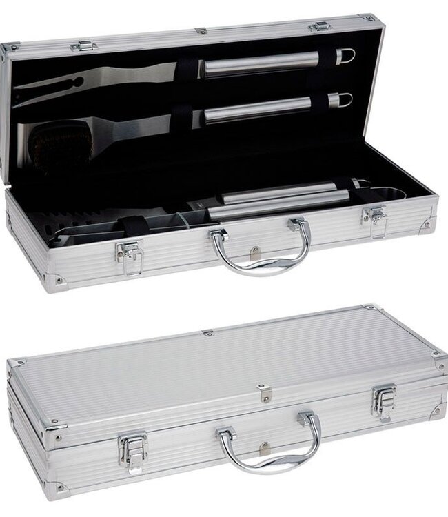 BBQ Gereedschapset 4-delig in luxe koffer