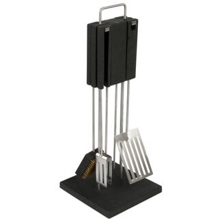 QDO Deluxe Grillbesteck aus Edelstahl mit Ständer