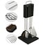 QDO Deluxe Stainless Steel BBQ Tool Set with Stand - 5 Pieces